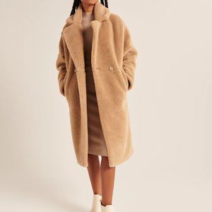 Oversized Long-Length Sherpa Teddy Coat